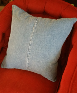 pillow made out of jeans