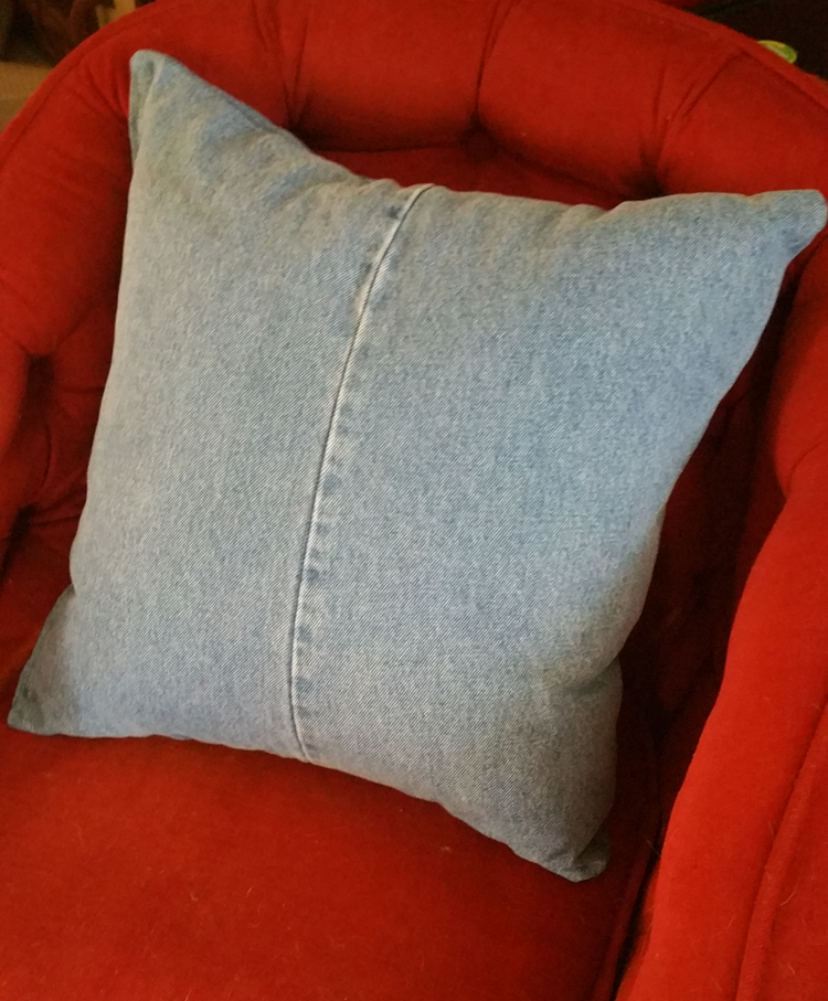 pillow made out of jeans